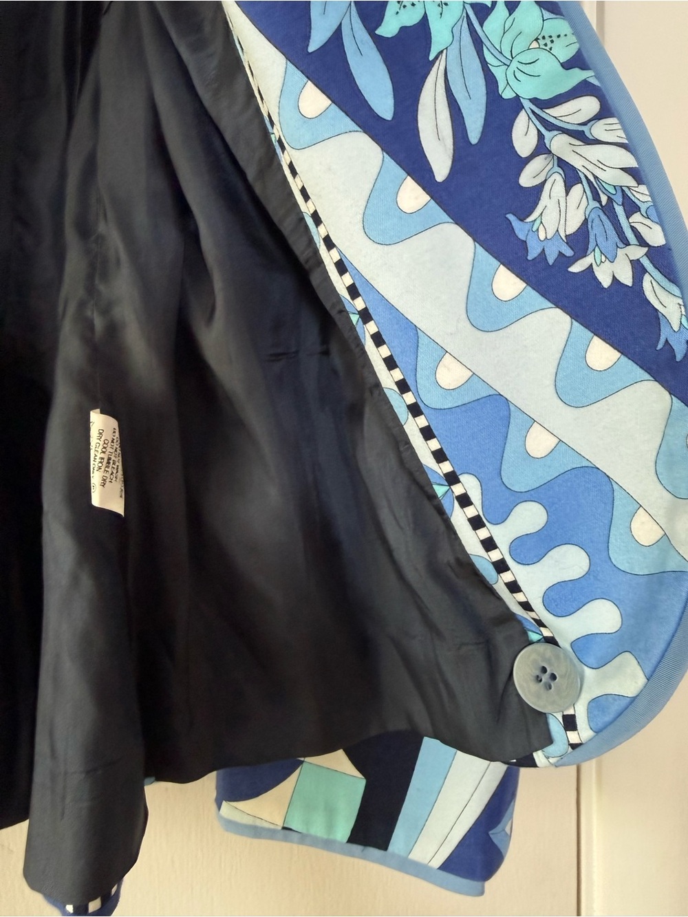 Averardo Bessi Italian Made Art Deco Blazer Jacket Abstract Colorful Blue Black - Picture 9 of 10